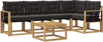 vidaXL Conjunto De Sof&aacute;s De Exterior 6 Uds. Blanco Y Negro Vidaxl