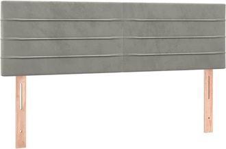 vidaXL Cabecero Con Led De Terciopelo Gris Claro 144x5x78/88 Cm Vidaxl