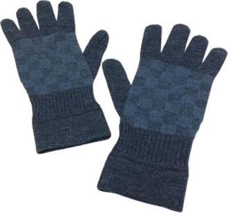 Louis Vuitton Pre-owned Warme Handschoenen - Heren - Vintage Accessoires - Blauw - ONE Size - Wol - Vintage