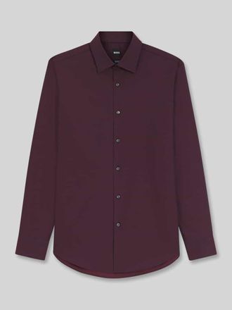HUGO BOSS Regular Fit Businesshemd aus Baumwoll-Mix in Bordeaux, Gr&ouml;&szlig;e 39