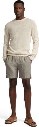 Onia Silk Linen Long Sleeve Crewneck Sweater in Taupe at Nordstrom, Size Xx-Large