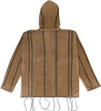 Amiri PERFORATED WHIP MINK CHARCOAL LEATHER JACKET