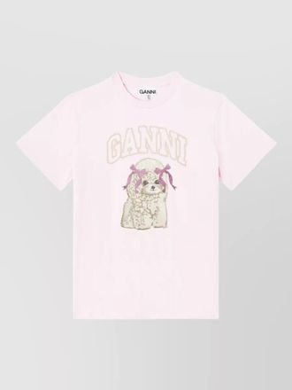 Ganni organic cotton relaxed-fit printed t-shirt