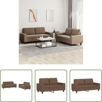 vidaXL vidaXL Divano marrone - Set di Divani 2 pz Marrone in Tessuto