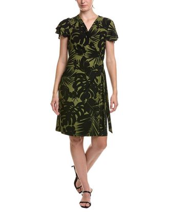 Anne Klein Flutter Sleeve Classic Wrap Dress