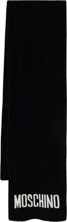 Moschino Logo Sjaal - Heren - Wintersjaals - Zwart - ONE Size - Wol - Accessoires