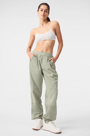 Alo | Mixed Media Reinvention Jogger Pants in Limestone Green, Size: Large