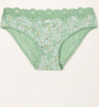 Fat Face FatFace Green Bee Floral Classic Knickers