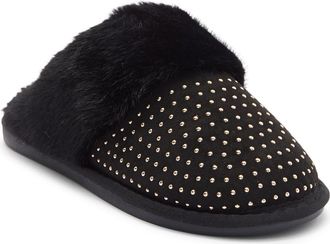 Rebecca Minkoff Marni Faux Fur Trim Scuff Slipper in Black at Nordstrom Rack, Size Medium