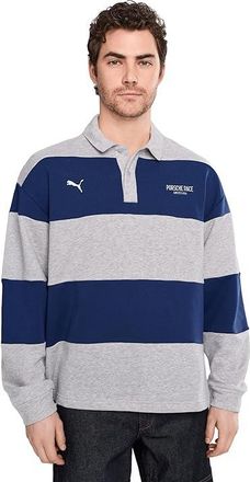 Puma Porsche Legacy Lifestyle Crew Striped Knit Top Mens Sweatshirt Blue Jewel : 2XL, Cotton/Polyester