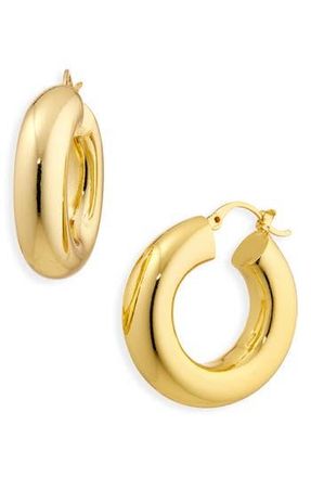Argento Vivo Chunky Tubular Hoop Earrings in Gold at Nordstrom Rack