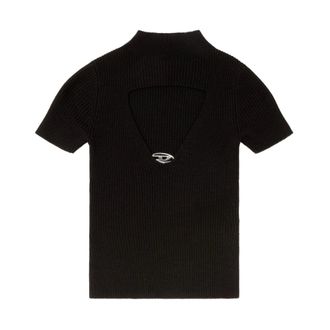 Diesel Turtlenecks, female, Black, Size: XS M-Olive Mock-Neck Top