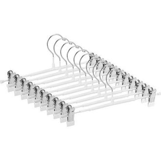 OEM Perchas Delgadas Para Pantalones, Antideslizantes Con Pinzas Ajustables, Perchas Que Ahorran Espacio Para Ropa, Faldas, Vaqueros Y Abrigos (blancas, 1