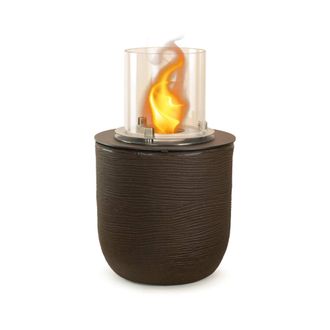 Dmora Dmora - Chimenea De Bioetanol Dsgarboss, Chimenea Ecol&oacute;gica, Hogar Sin Humo, Calefactor De Etanol, Made In Italy, 35x35 H55 Cm, Marr&oacute;n
