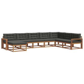 vidaXL Conjunto De Sof&aacute;s De Exterior 8 Pcs Natural Y Antracita Vidaxl