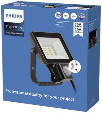 Philips Led Projectline Negro 20w 3000k Proyector Exterior