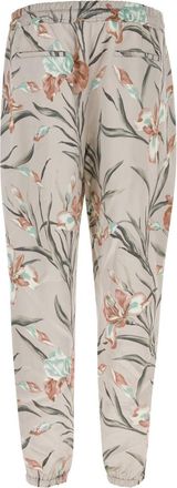 Saint Laurent Mens Floral-Printed Satin Trouser Beige Viscose
