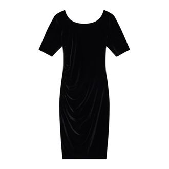 A|X Armani Exchange Abito con drappeggio - Dames - Korte kleedjes - Zwart - L - Polyester - Kleedjes