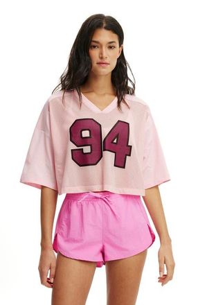 Cotton On Womens Active Mesh Cropped Graphic Tee in Cherry Dream at Nordstrom, Size X-Large