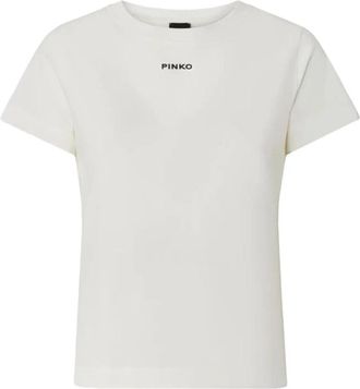Pinko T-Shirt met korte mouwen - Dames - T-shirts - Wit - XL - Katoen - Tops