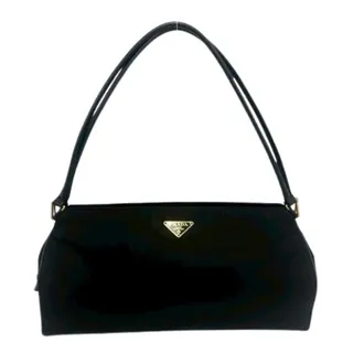 Prada Pre-owned Shoulder Bags, female, Black, Size: ONE SIZE Pre-owned Nylon Leather Tote Bag