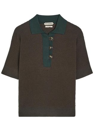 J.W.Anderson Waffle-knit Cotton-blend Polo Shirt - Green - S (UK8-10 / S)