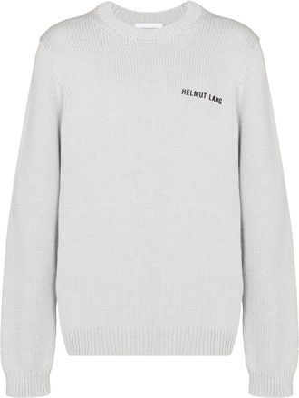 Helmut Lang ribbed-knit panelled jumper - men - Cotton/Polyester - S - Grey