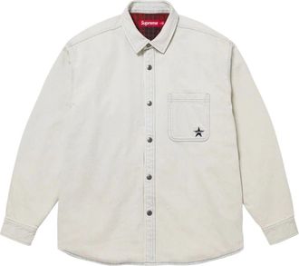 SUPREME FW25 Quilted Lined Denim Snap Shirt Light Washed Indigo SUP-FW25-140-IND