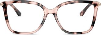 Michael Kors Shenandoah 53mm Square Optical Glasses in Pink Tortoise at Nordstrom