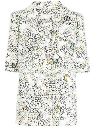 Chanel autumn flower-print jacket - Neutrals