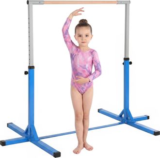 OEM Barra De Gimnasia Para Ni&ntilde;os De +3 A&ntilde;os Barra De Entrenamiento Altura Ajustable 92-150 Cm Carga 75 Kg 194x121x150cm Azul