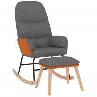 vidaXL Silla Mecedora Con Reposapi&eacute;s Tela Gris Claro Vidaxl