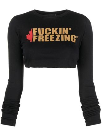Dsquared2 T-shirt met tekst - Zwart