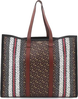 Burberry Brown Pvc Leather Tote Bag (Pre-Owned)
