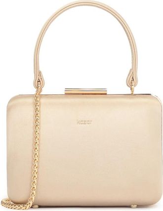 Kazar Stevige leren tas met een handvat en een ketting - Dames - Handtassen - Beige - ONE Size - Tassen