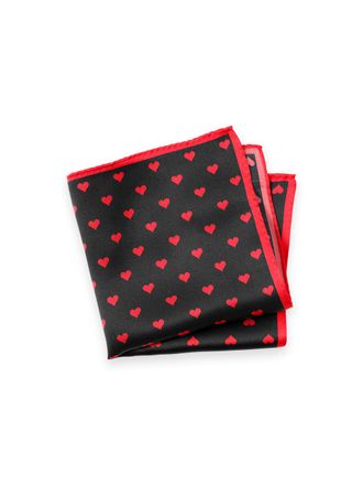 Paul Fredrick Valentines Day Hearts Silk Pocket Square