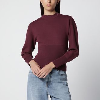 Anine Bing Burgundy viscose-blend knit sweater