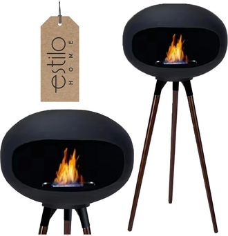 OEM Chimenea Biol&oacute;gica Independiente Con Patas, 100 Cm De Altura - Tokio Black