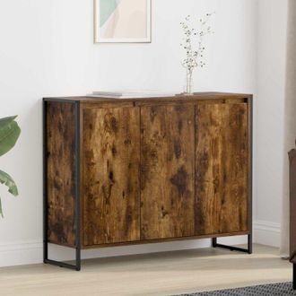 vidaXL Armario Auxiliar Roble Humo 96,5 X 30 X 75 Cm Vidaxl