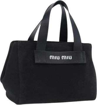 Miu Miu Pre-owned Canvas Hand Bag - Dames - Vintage Shopper - Zwart - ONE Size - Vintage