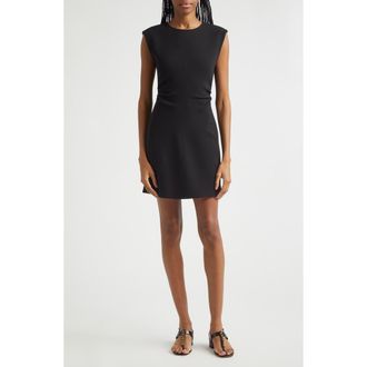 Veronica Beard Imara Ruched Sleeveless Minidress in Black at Nordstrom, Size 10