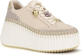 Chlo&eacute; Womens Nama Wedge Sneakers Dove Grey