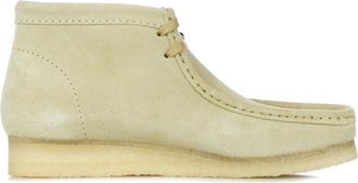 Clarks Maple Suede Wallabee Boot - Heren - Veterlaarzen - Beige - 43 1/2 EU - Leer - Schoenen