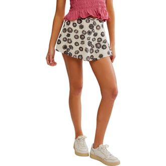 Free People Paradise Found Floral Miniskort in Ivory Combo at Nordstrom Rack, Size X-Large