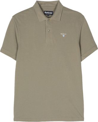 Barbour logo-embroidered cotton polo shirt - men - Cotton - M - Green