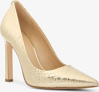 Michael Kors Amara Metallic Snake Embossed Leather Pump