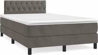 vidaXL Vidaxl - Cama Box Spring Con Colch&oacute;n Terciopelo Gris Oscuro 120x190 Cm