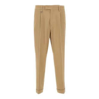 Paolo Pecora Slim-fit Trousers, male, Beige, Size: M Tailored Trousers