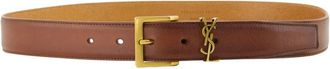 Saint Laurent Accessoires, Heren, Bruin, 95 CM, Leer, Cassandre Vadim Riem
