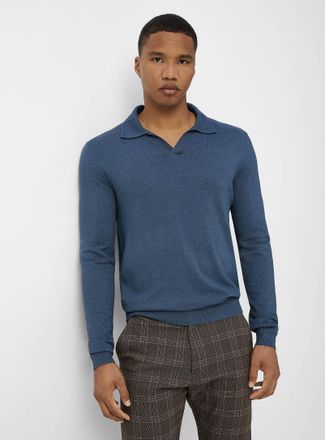 Le 31 Mens Johnny collar minimalist sweater